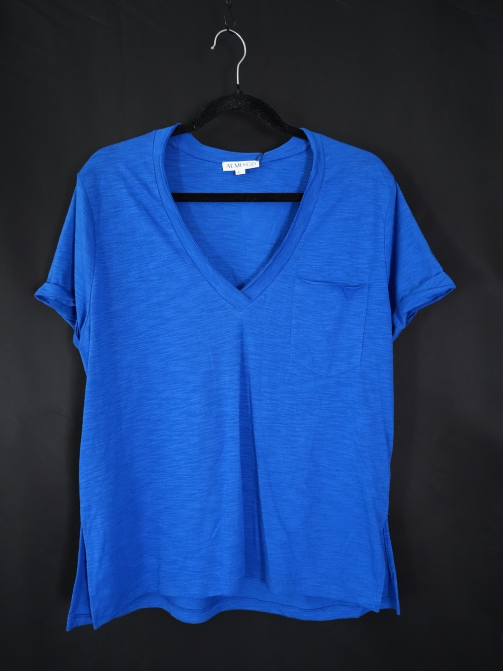 A New Day Women's Cobalt V-Neck Pocket Tee